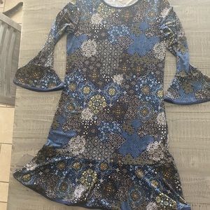 Bell Sleeve Paisley Dress